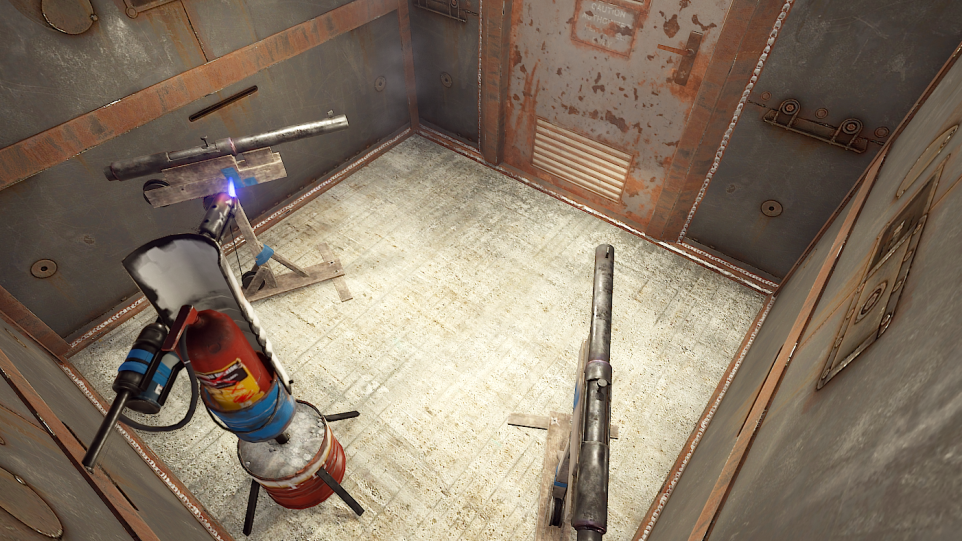 Das Innere eines mit Waffen bestückten Raums der Raidable Base 4 von bluestorm-x