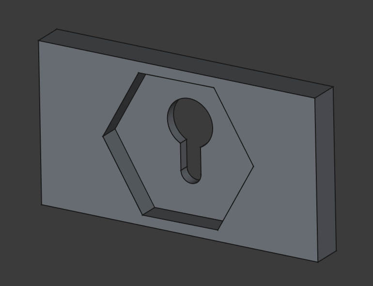 Ansicht auf das graue 3D Model eines Schlüssellochaufhängers